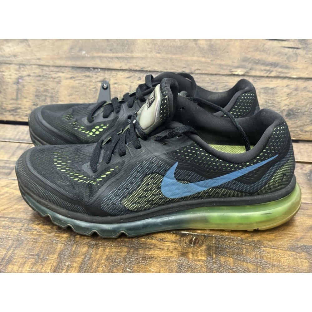 Nike Air Max 2014 Men's Size 11 Photo Blue Black Green Running Shoes Sneakers